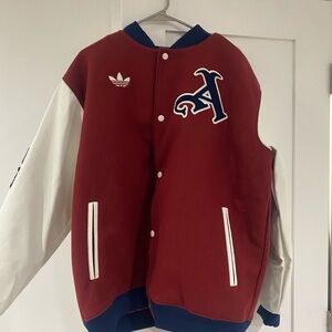 Arsenal Adidas Red and White Varsity Jacket